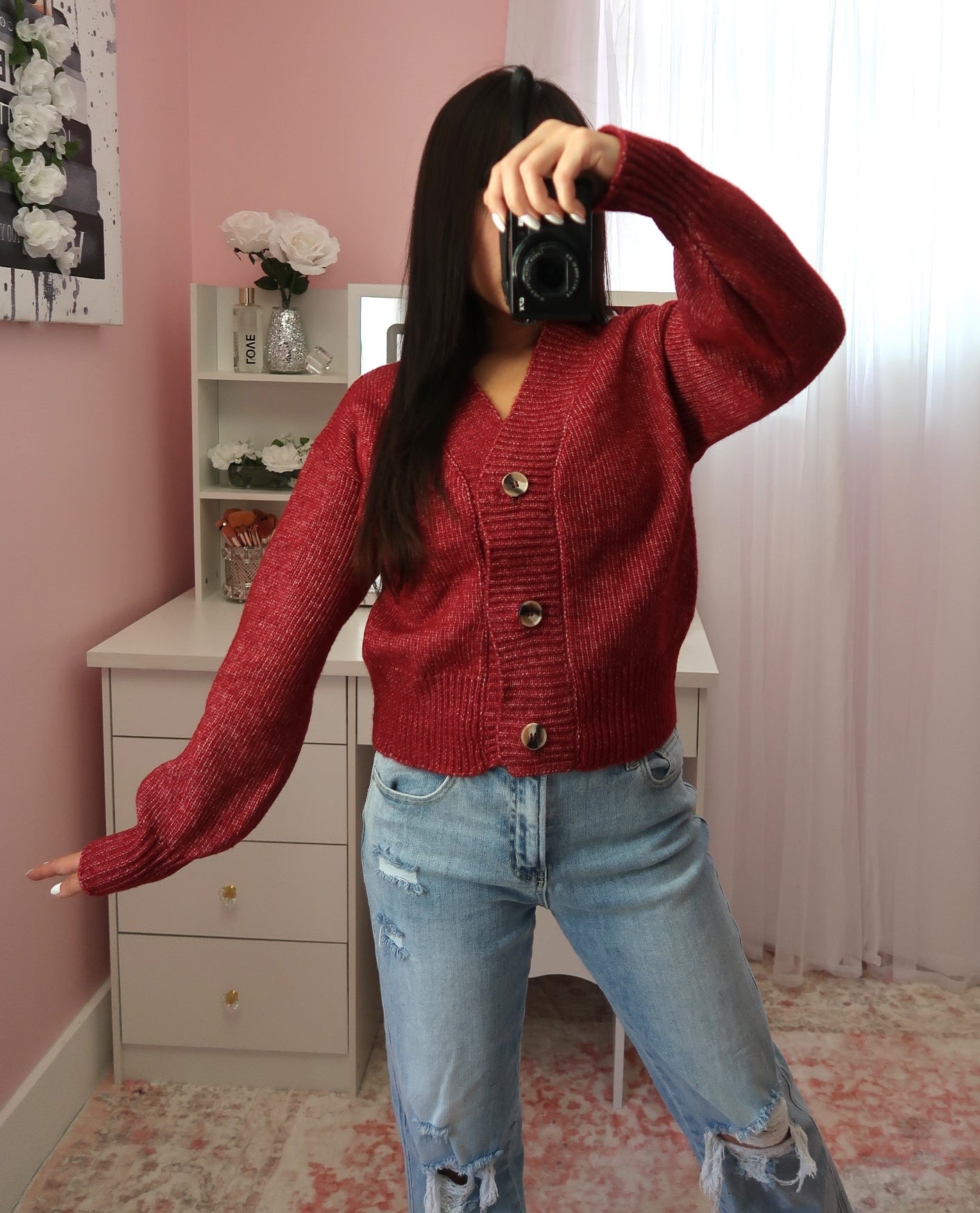 Sweet & Cozy Cardigan - Cabernet