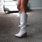 Rhinestone Cowgirl Boots - Silver