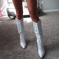Rhinestone Cowgirl Boots - Silver
