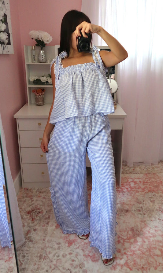 Blue Gingham Set