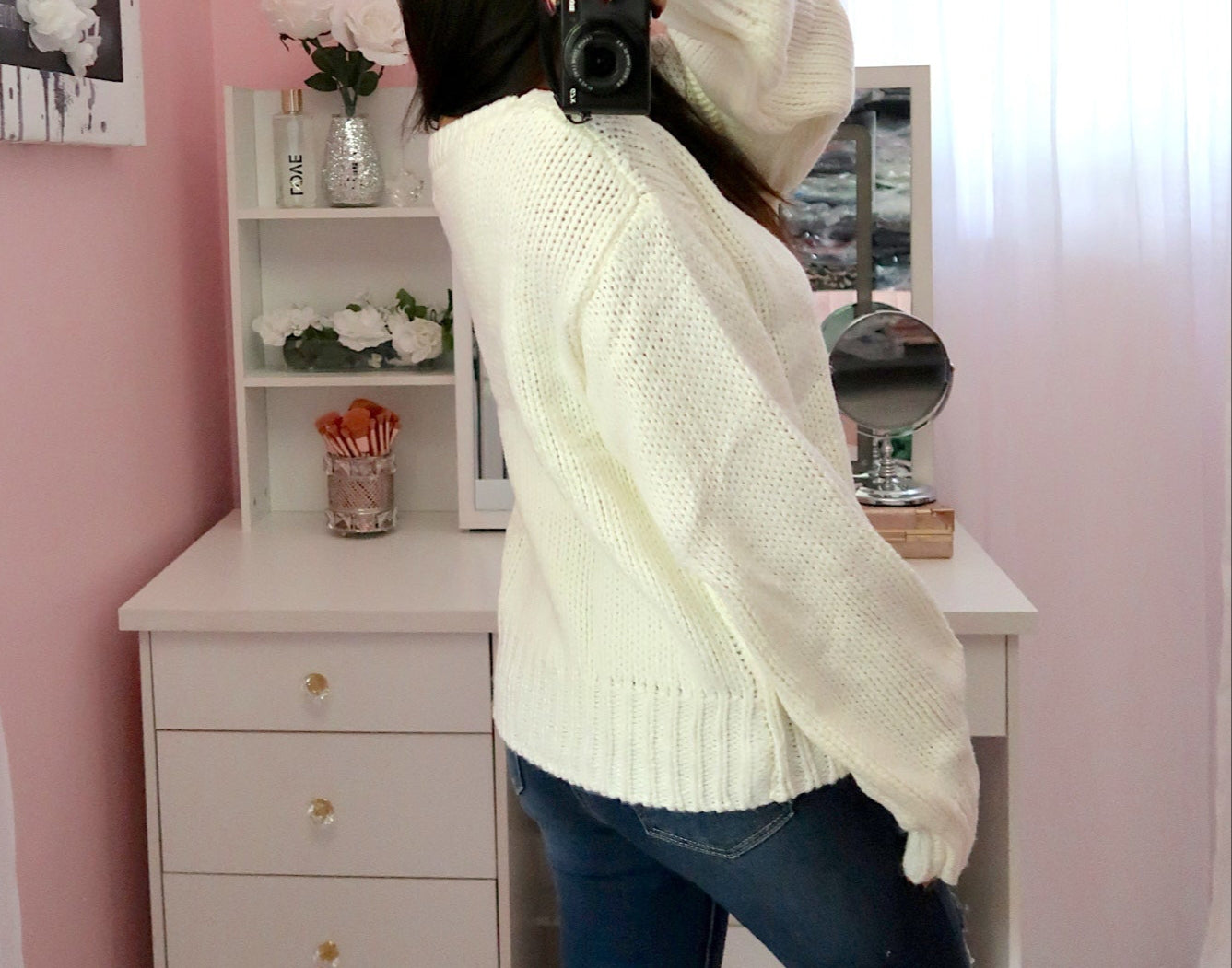 Sassy Shoulder Sweater - Ivory