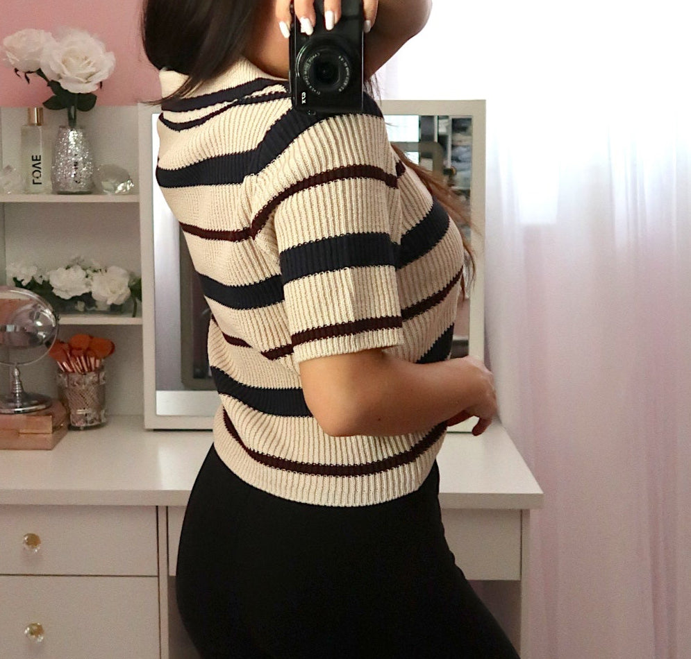 Max Cropped Sweater - Navy