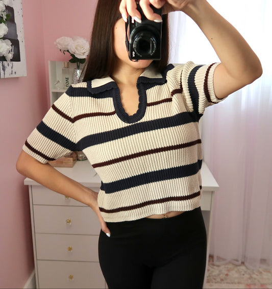 Max Cropped Sweater - Navy