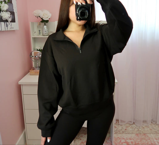 Everyday Half Zip Pullover - Black