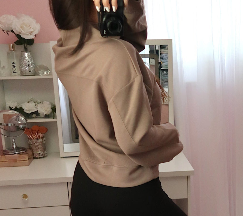Everyday Zip Up Pullover - Latte