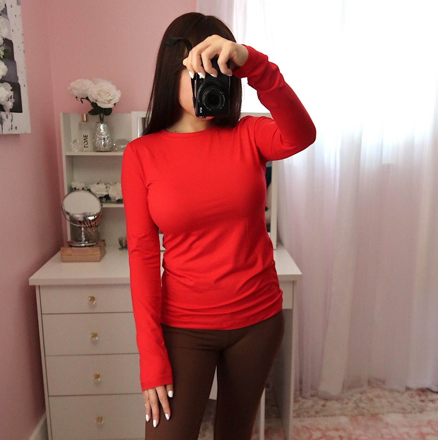 Perfect Button Long Sleeve - Ruby