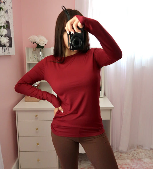 Perfect Butter Long Sleeve - Wine