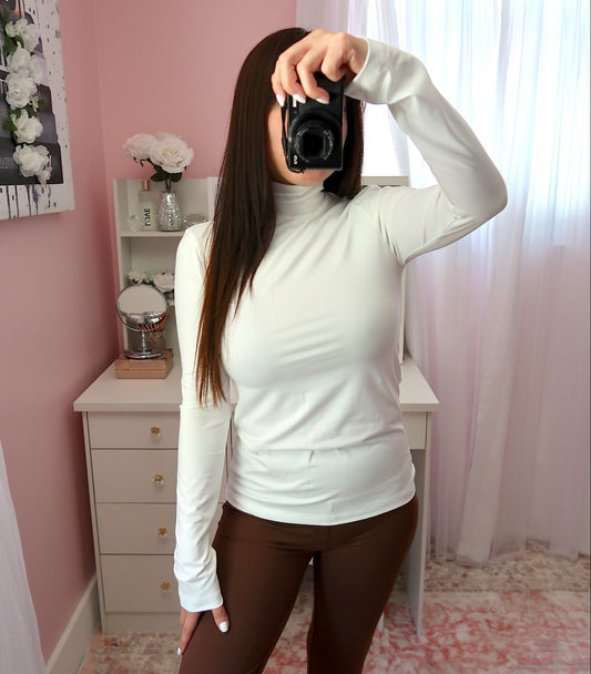 Butter Turtleneck Top - White