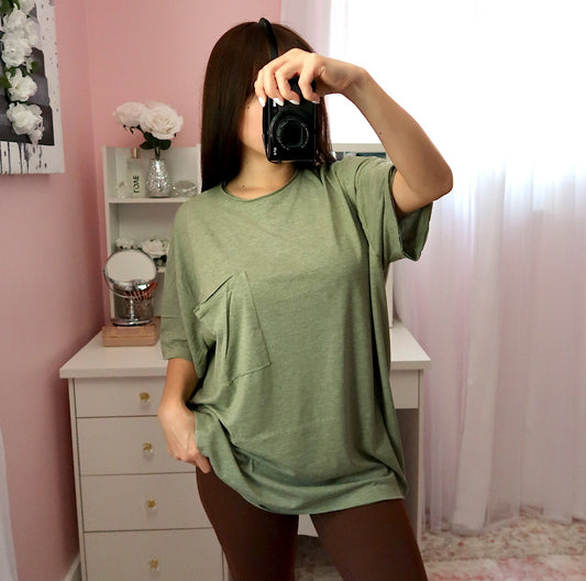 Oversized Tee -  Ash Olive