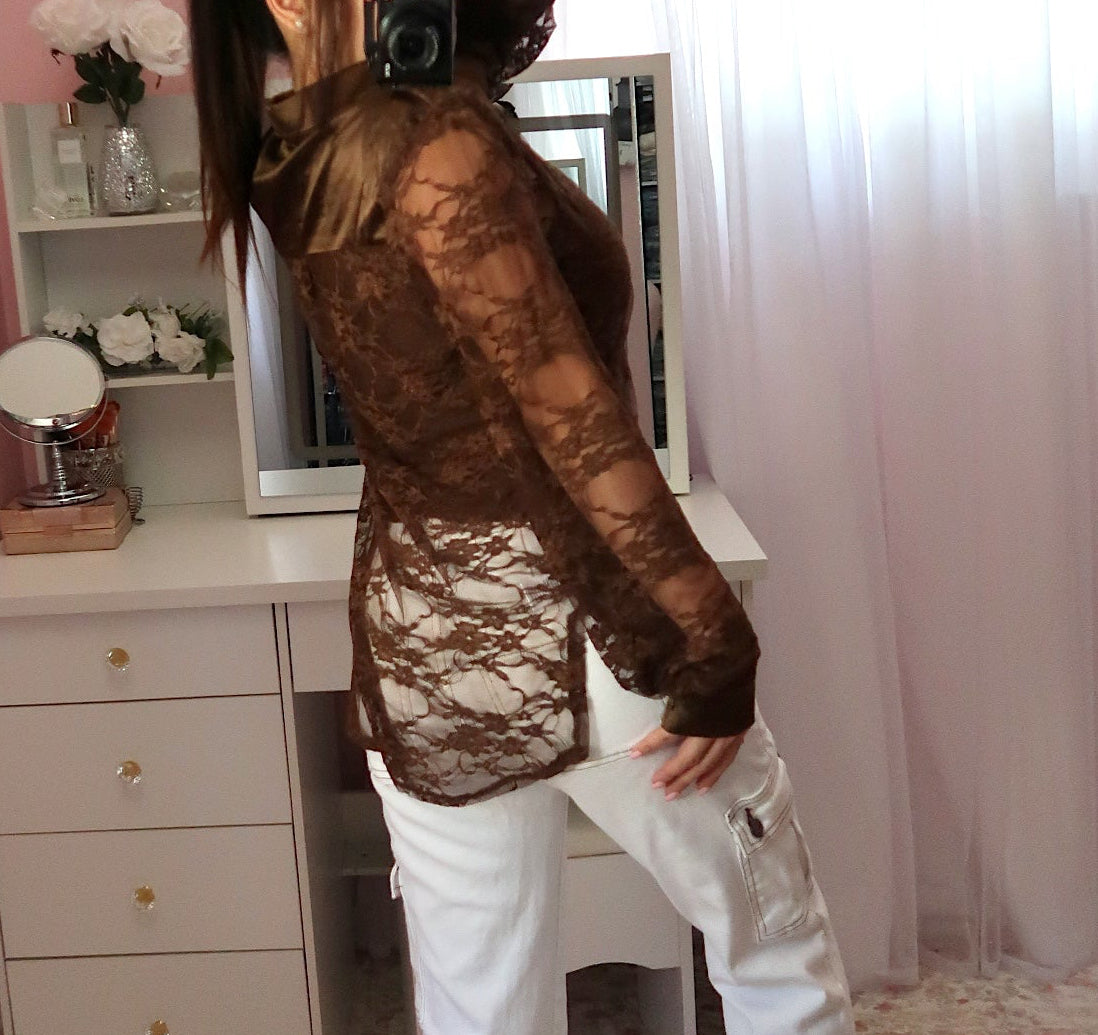 Chocolate Lace Blouse
