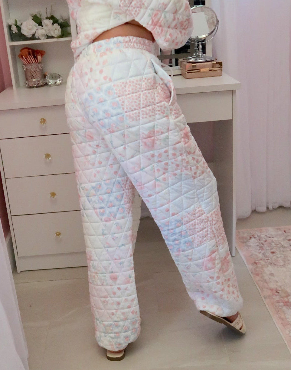 Quilted Pastel Joggers
