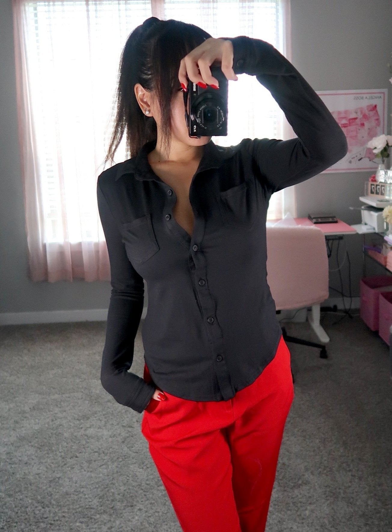 Butter Button Down - Black (1XL, 2XL)