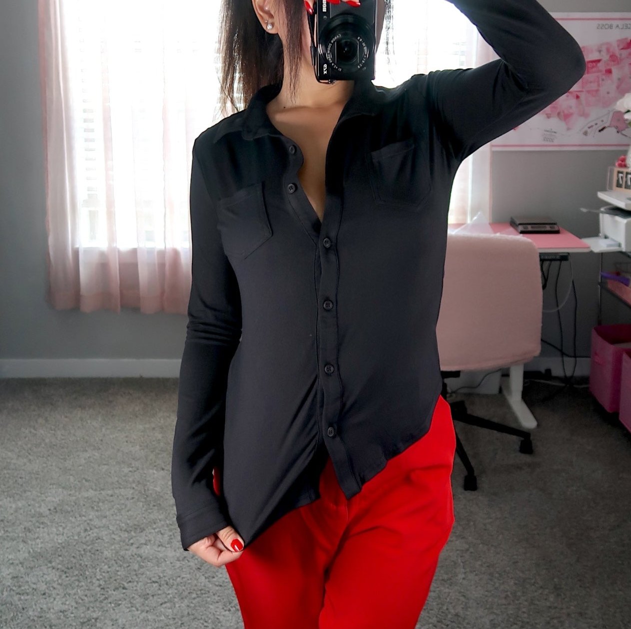 Butter Button Down - Black (1XL, 2XL)