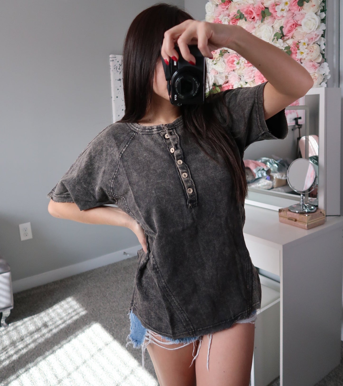 Gypsy Henley - Black (Medium)