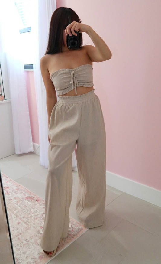 Eloise Pant + Top Set - Oatmeal