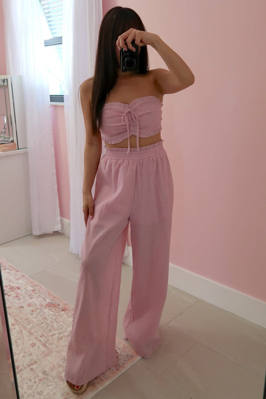 Eloise Pant + Top Set - Pink (Small)