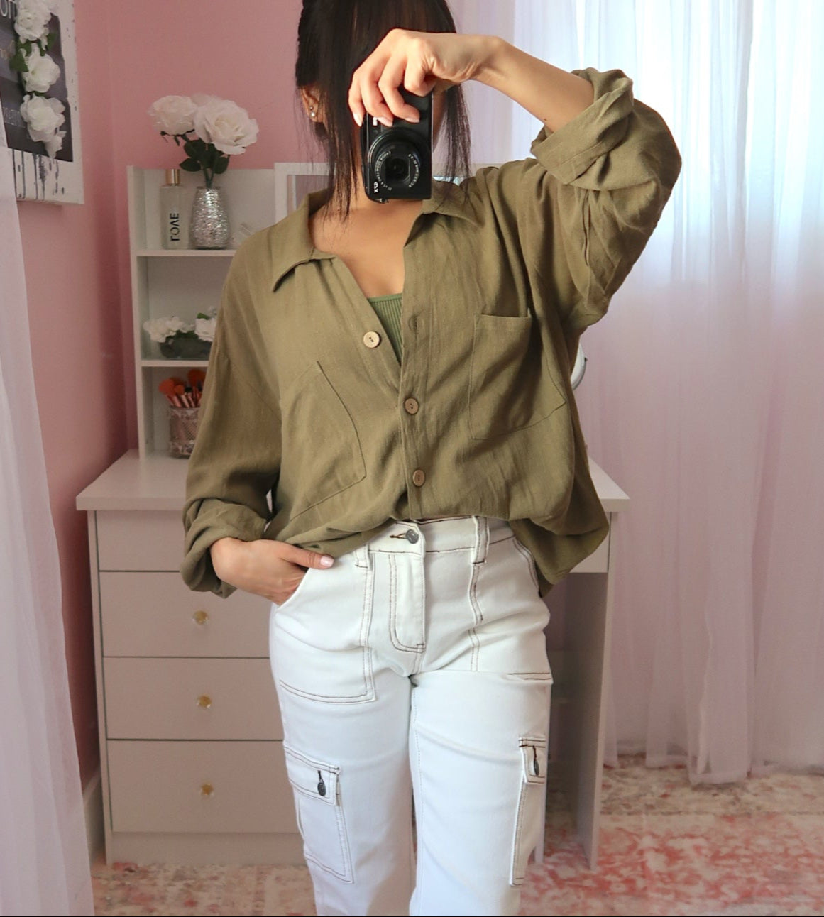 Tunic Button Top - Olive