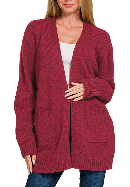 Warm Cider Cardigan - Wine