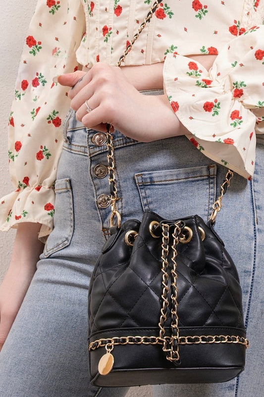 Quilted Chain Bucket Bag