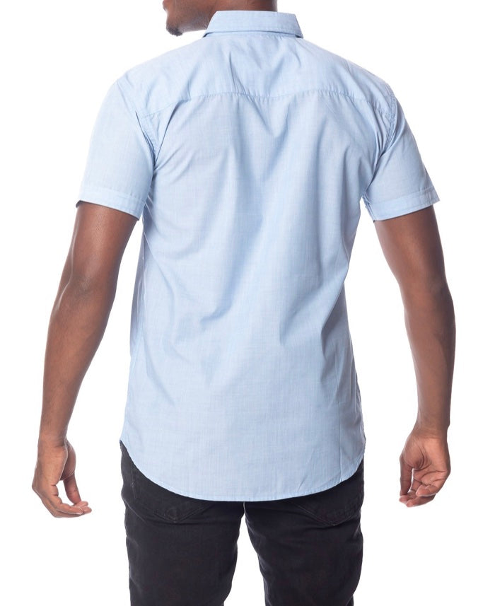 Chambray Short Sleeve Shirt - Blue