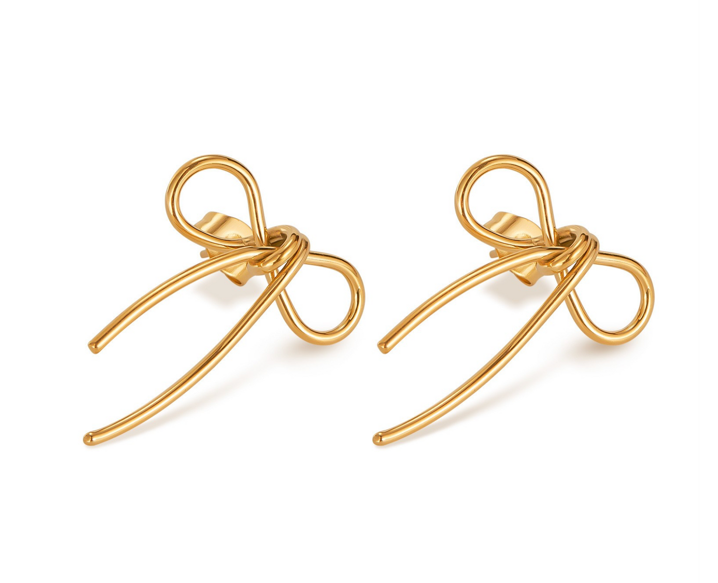 Gold Ribbon Earrings