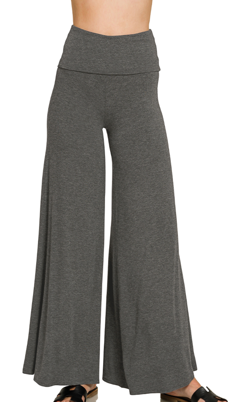 Fold Over Palazzo Pants (4 colors available)