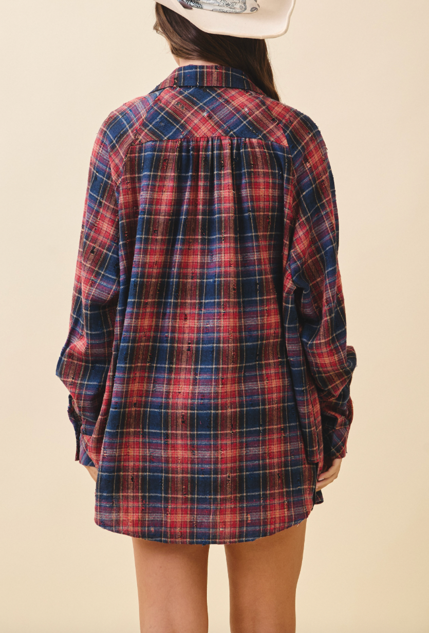 Rodeo Plaid Distressed Shirt