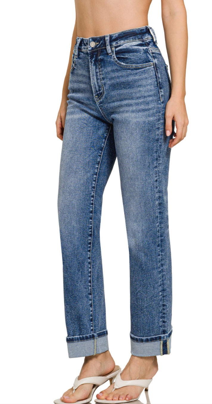 Straight Stretchy Denim Jeans