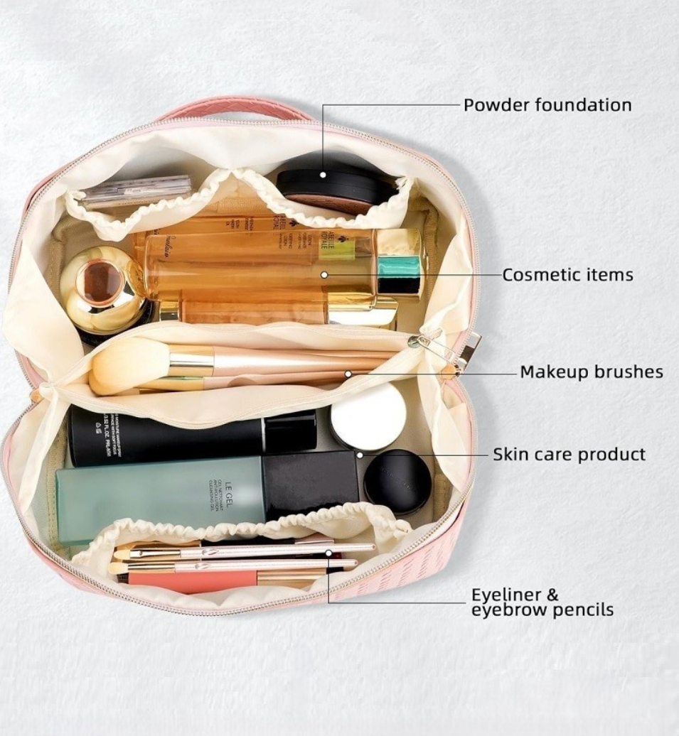 Open Flat Makeup Bag - Lilac