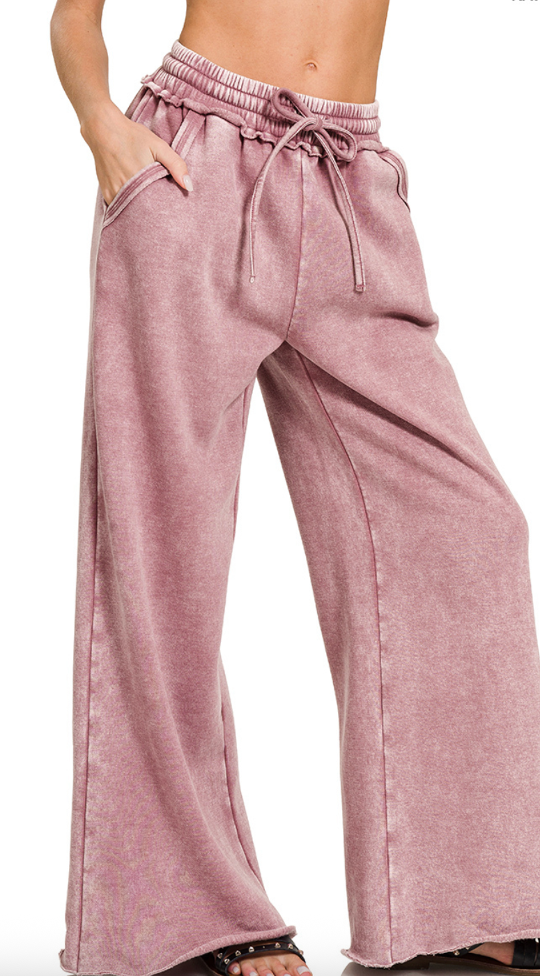 Vintage Wash Sweatpants - Rose