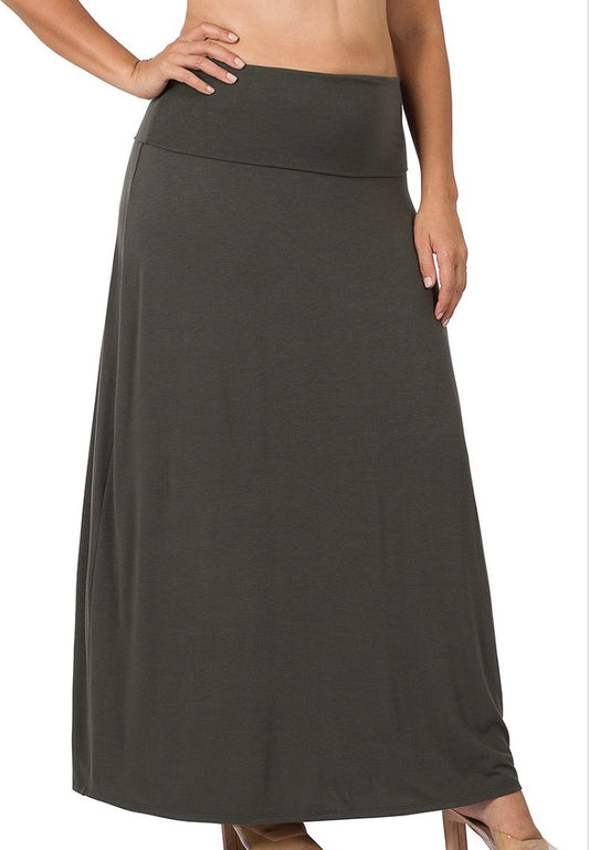Simple Maxi Skirt - PLUS - Charcoal