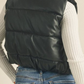 Liana Faux Leather Puffer Vest - Black