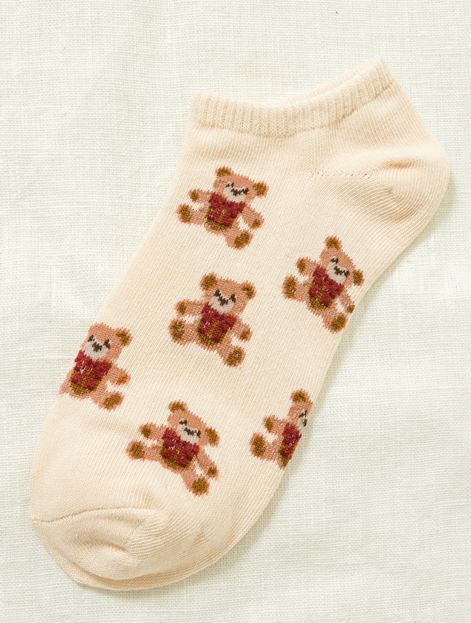 Teddy Bear Socks - Beige