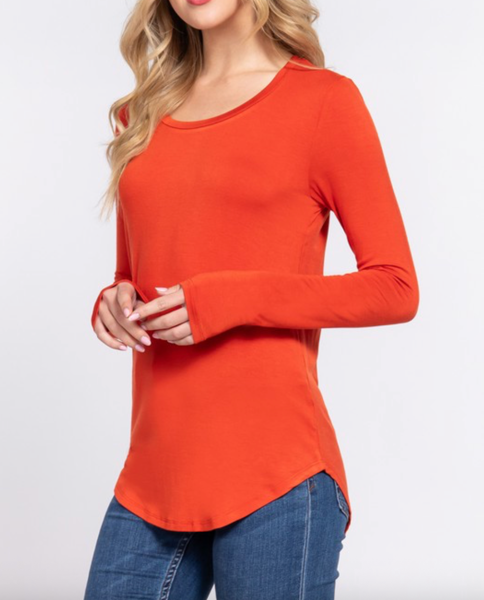 Harper Long Sleeve - Burnt Orange