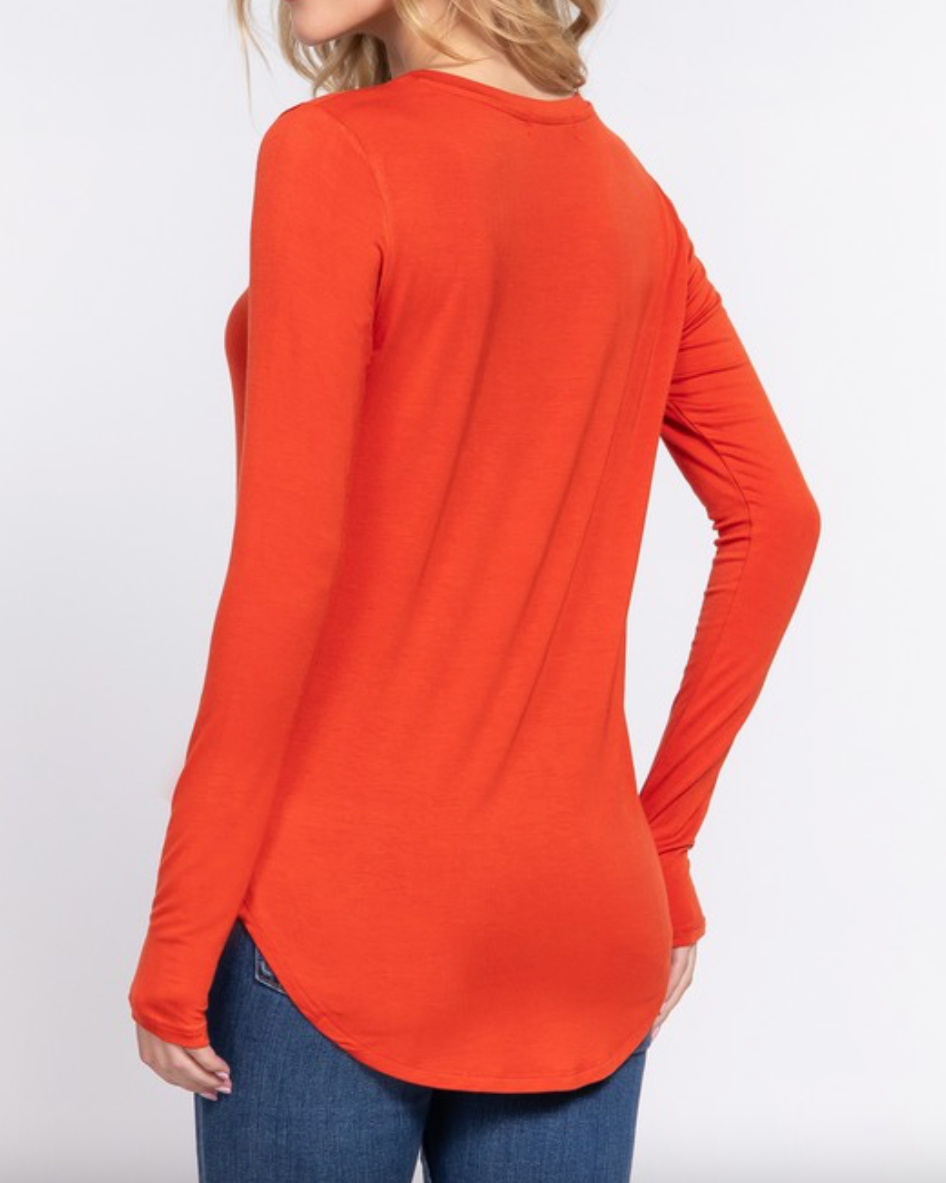 Harper Long Sleeve - Burnt Orange