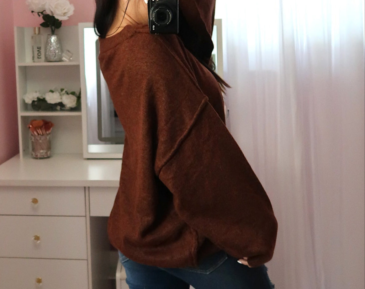 Oversized Sweater - Warm Brown