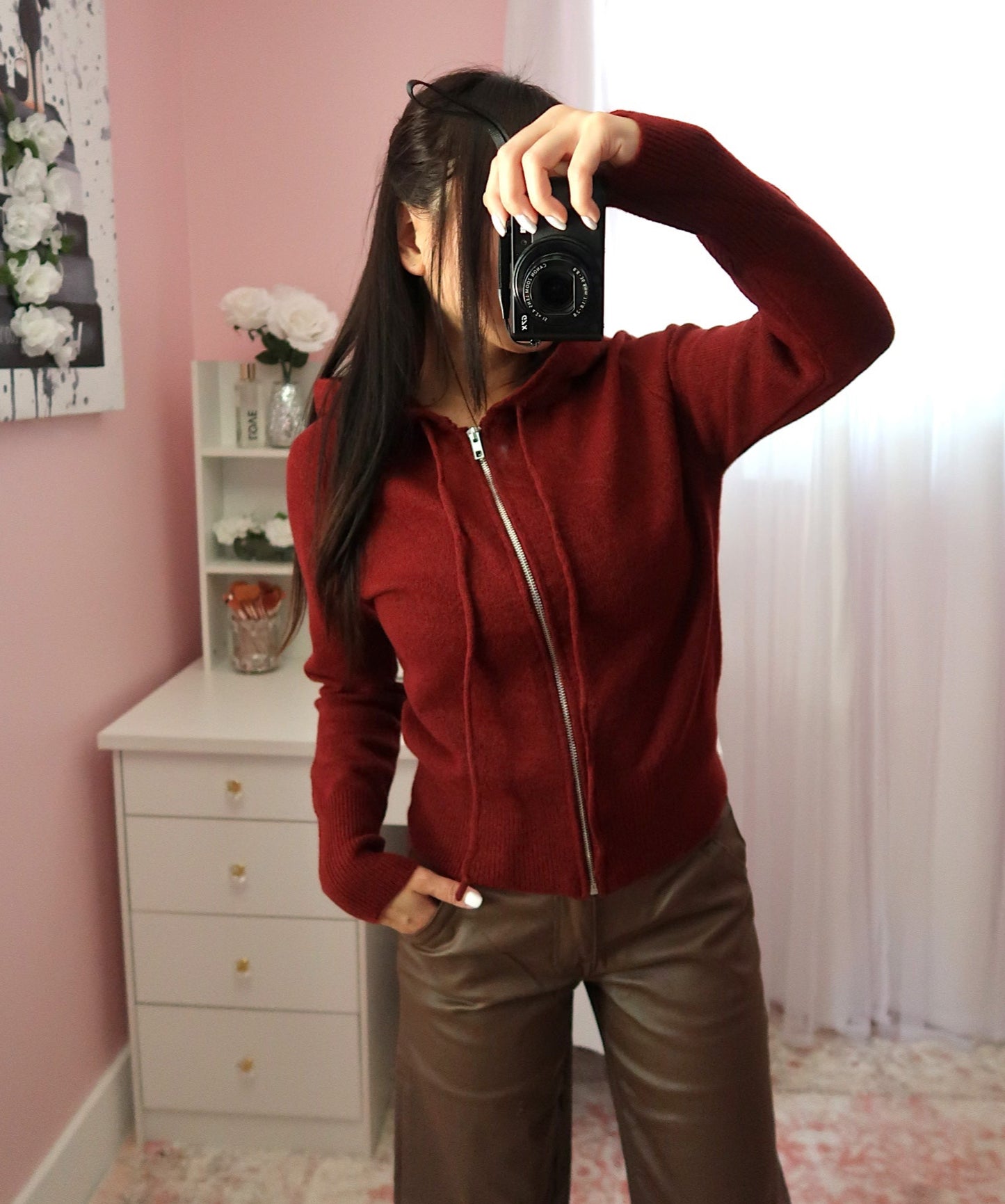 Coffee Shop Zip Up - Cabernet