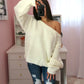 Sassy Shoulder Sweater - Ivory