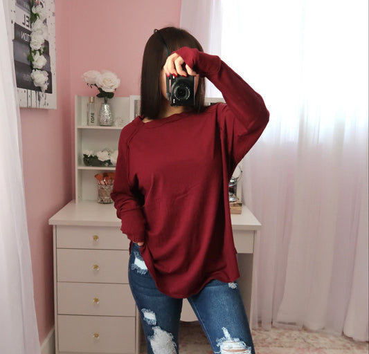 On-The-Go Long Sleeve - Cabernet