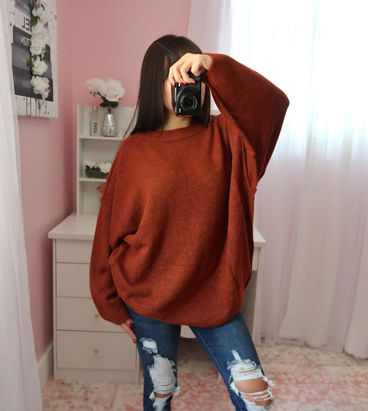 Oversized Sweater - Rust