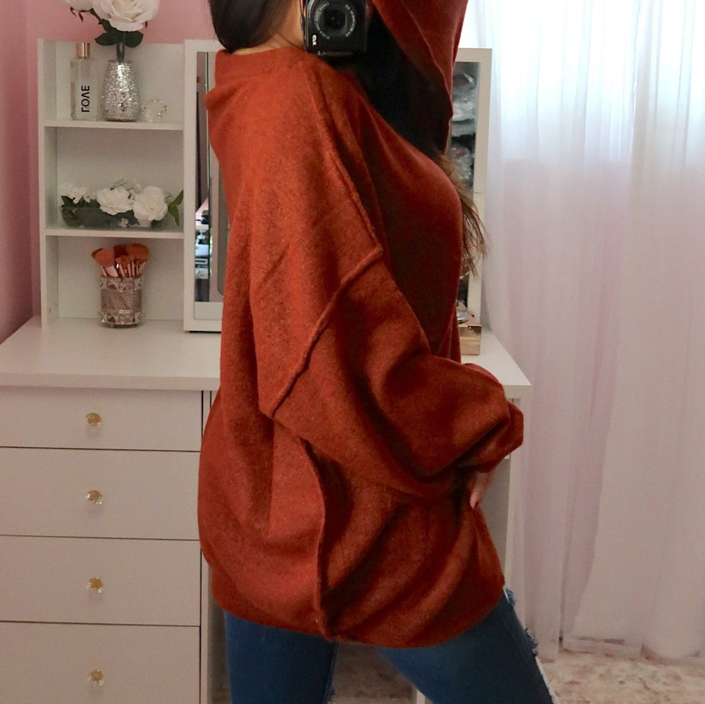 Oversized Sweater - Rust