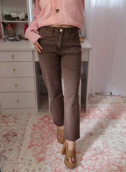 Happy Ankle Jeans - Brown