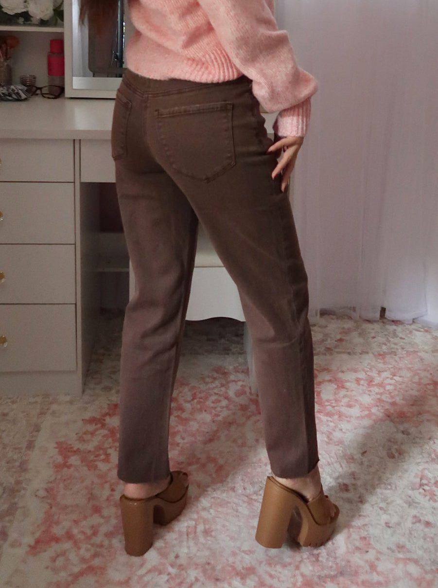 Happy Ankle Jeans - Brown
