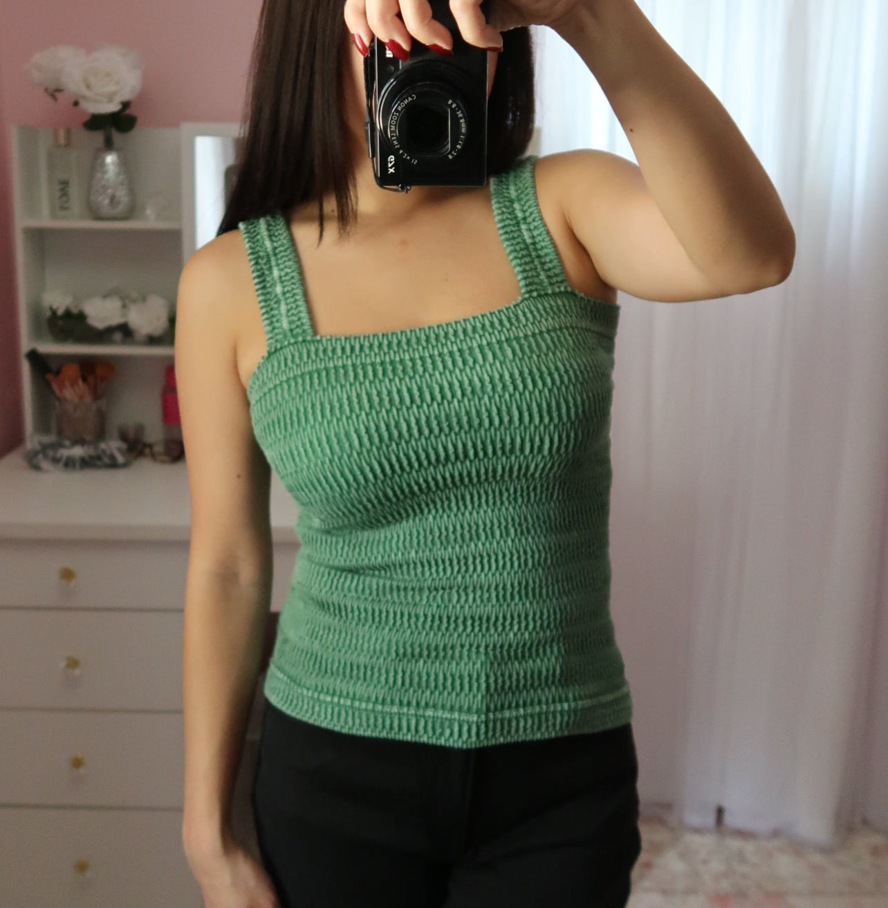 Seamless Crinkle Tank - Green