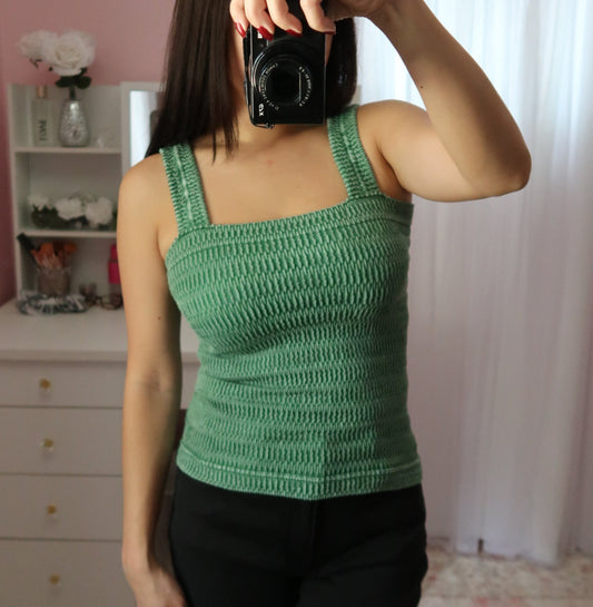 Seamless Crinkle Tank - Green
