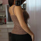 Seamless Crinkle Tank - Chocolate