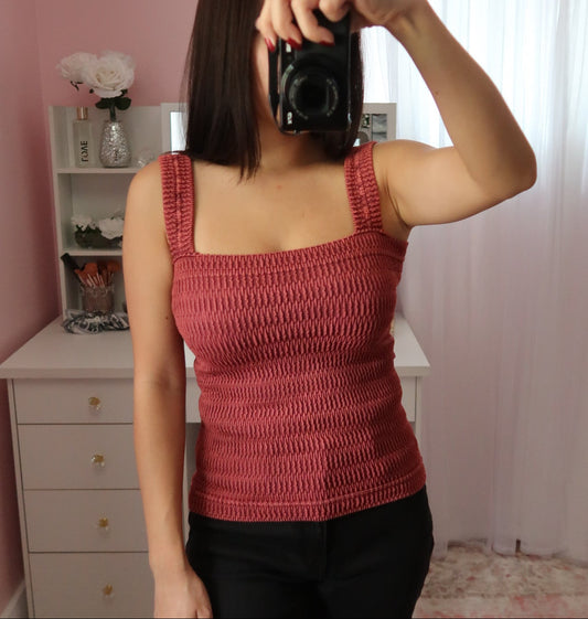 Seamless Crinkle Tank - Berry