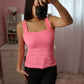 Seamless Crinkle Tank - Neon Pink