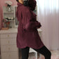 Oversized Fleece Shacket - Plum