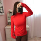 Butter Turtleneck Top - Ruby